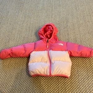 The North Face Hot Pink/Light Pink Reversible Puffer Jacket (12-8M)